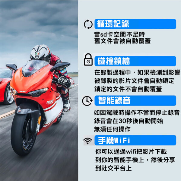 DV988 前後雙錄 機車行車紀錄器：圖片 3