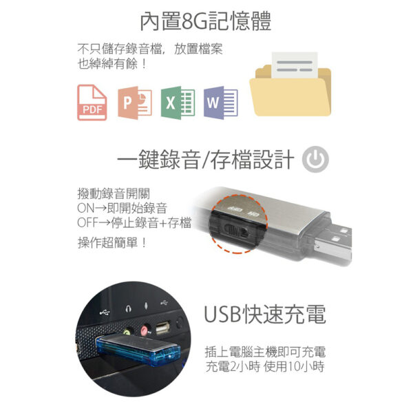 T10 隨身碟型錄音筆：圖片 3